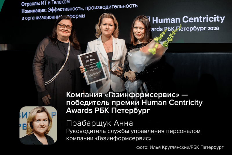 Компания «Газинформсервис» — победитель премии Human Centricity Awards РБК Петербург